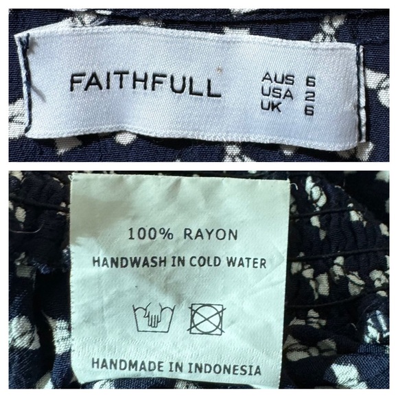 Faithfull the Brand Icon Top in Navy Pin Up Bow Print - Picture 10 of 12